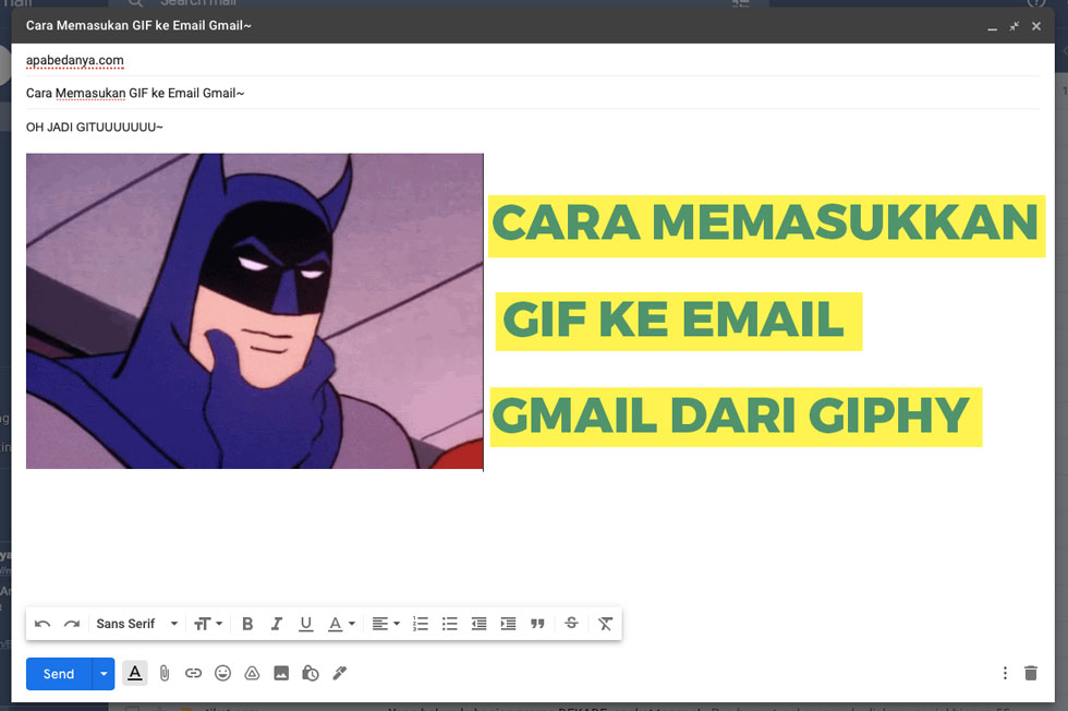 CARA MEMASUKKAN GIF KE DALAM EMAIL GMAIL DARI GIPHY